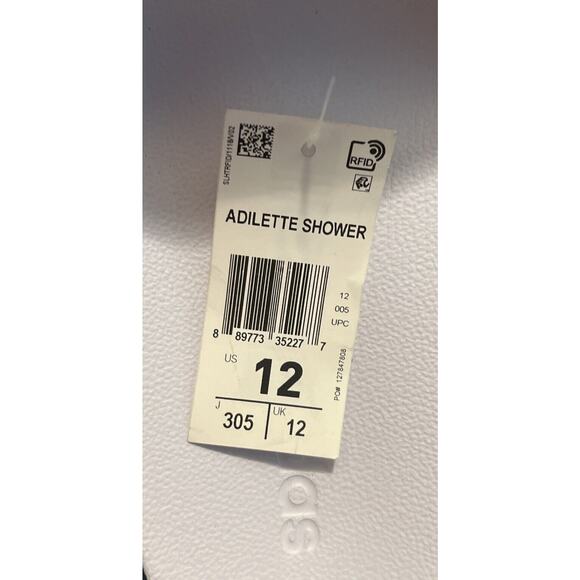adidas Slides Men's Size 12 Adilette Shower White/Core Black/White Sandals - Picture 8 of 8